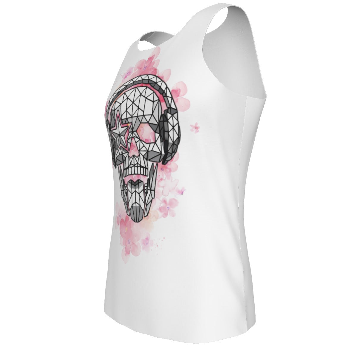 Headphones Cherry Blossom Skull Tank Top
