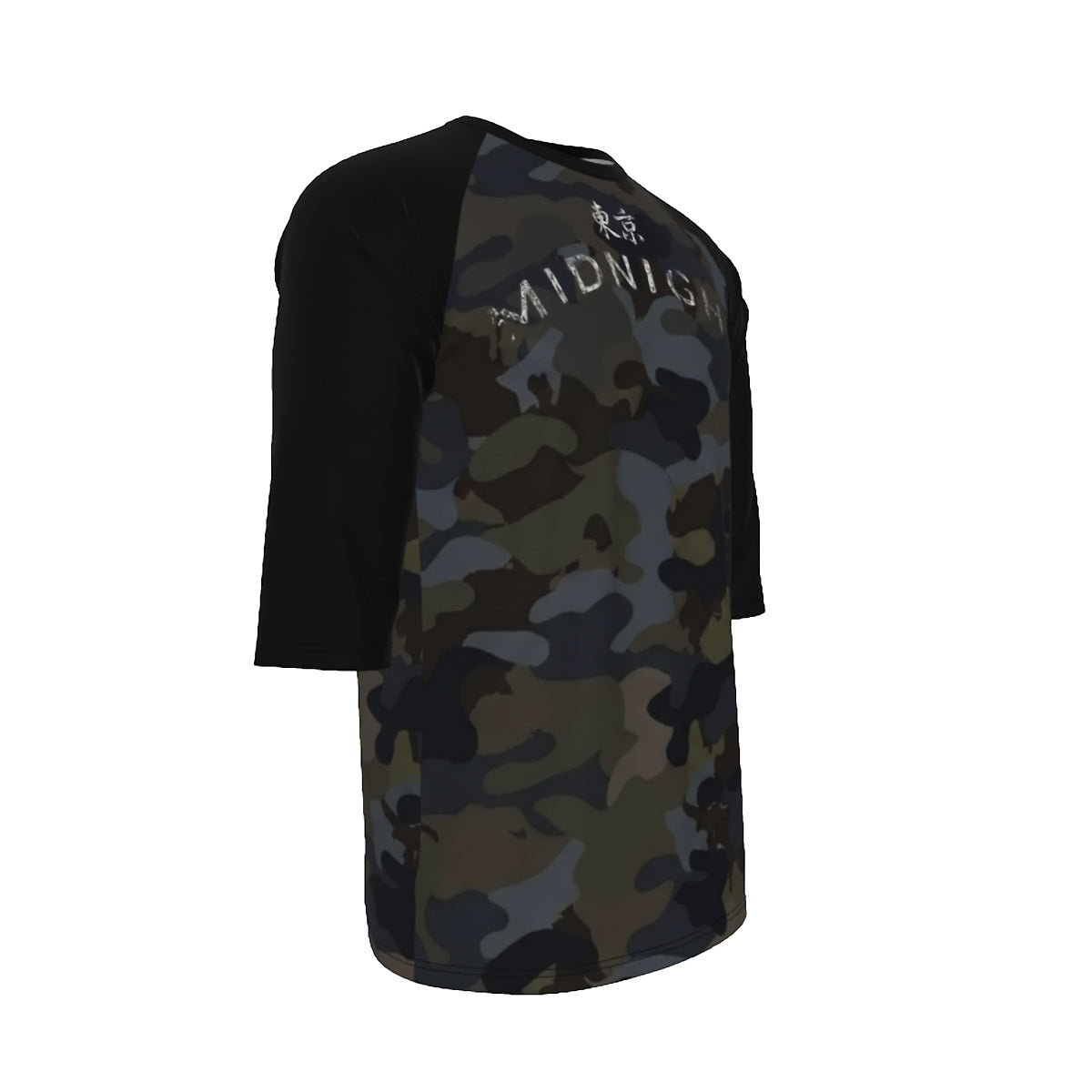 Dark Camo Skull Raglan Sleeve T-Shirt